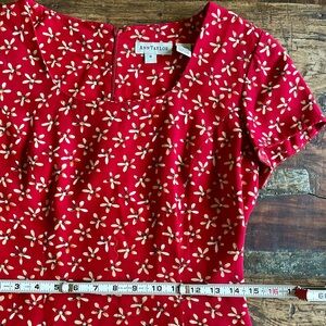 Ann Taylor Red Floral Midi Dress
